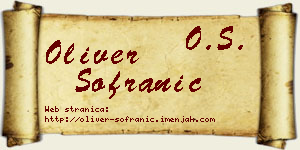 Oliver Sofranić vizit kartica